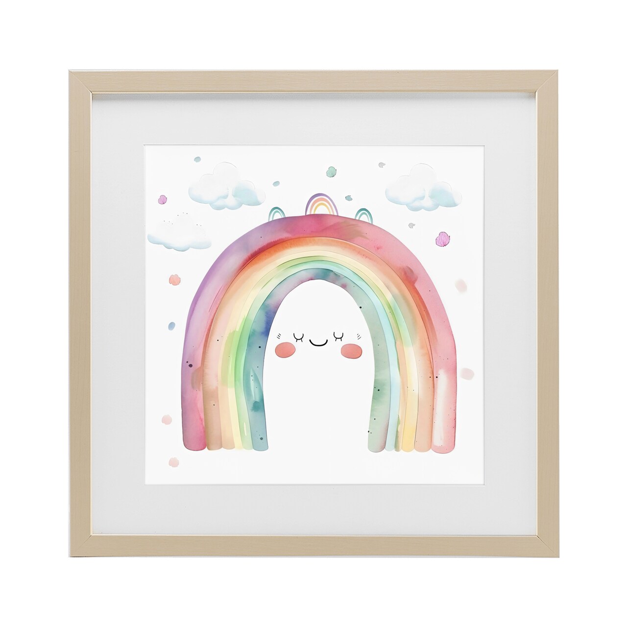 Stupell Industries Cute Smiling Rainbow Framed Print Under Glass, design by Creative Studio
